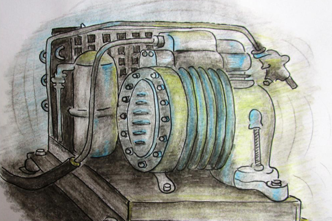 Hugo the compressor, our work horse since 1955