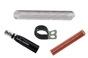 Hose sleeves, guards, and clamps