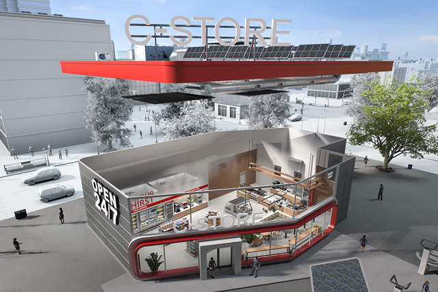 Vista minimarket esplosa