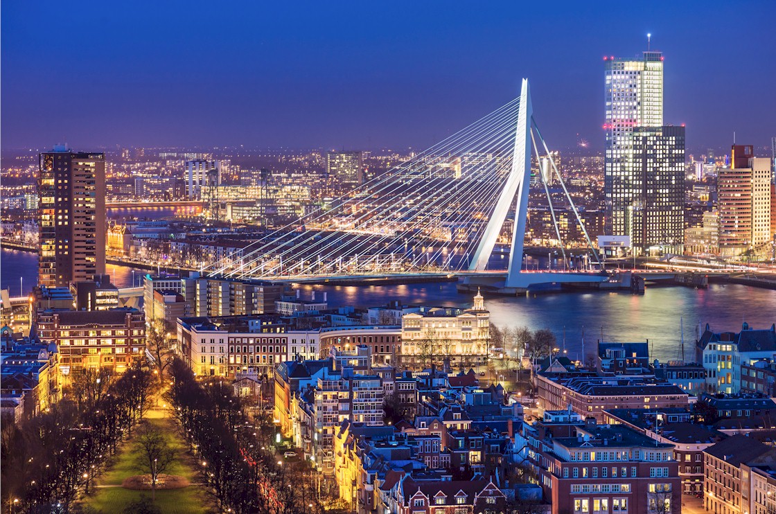 Skyline Rotterdam Erasmusbrug