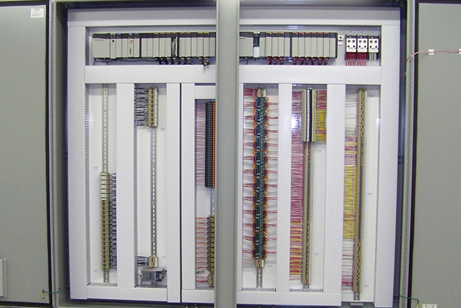 Photo of a PLC controls system
