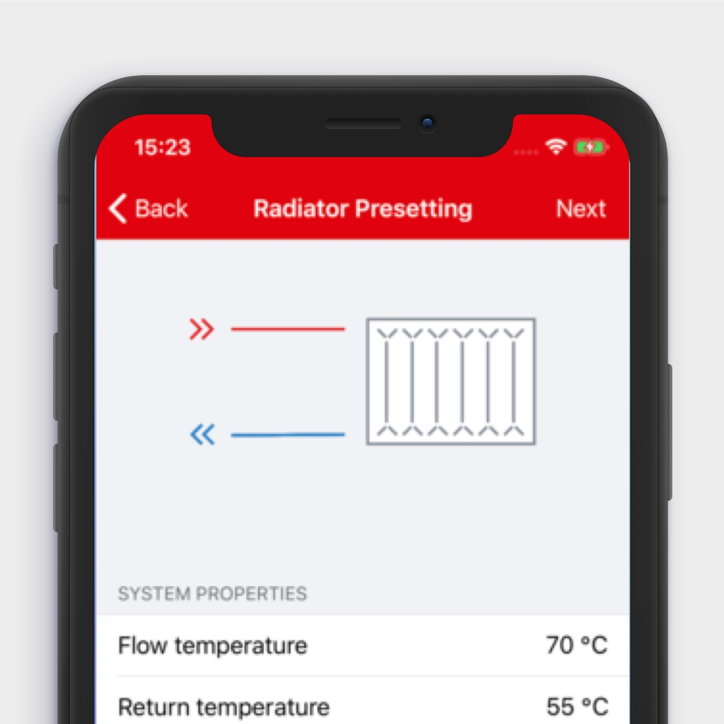 Installer App Radiátor és padlófűtés előbeállítás