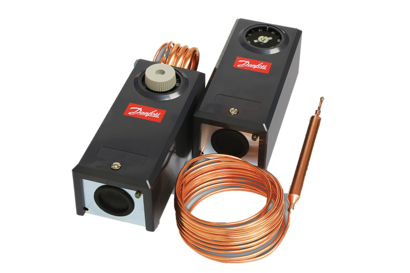 Product photo of the KP and KPU pressure switches for standard applications by Danfoss