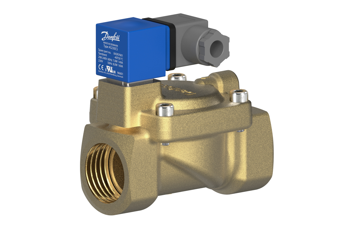 Válvula solenoide servoaccionada de 2/2 vías EV220W 10-50 aprobación WRAS | Danfoss
