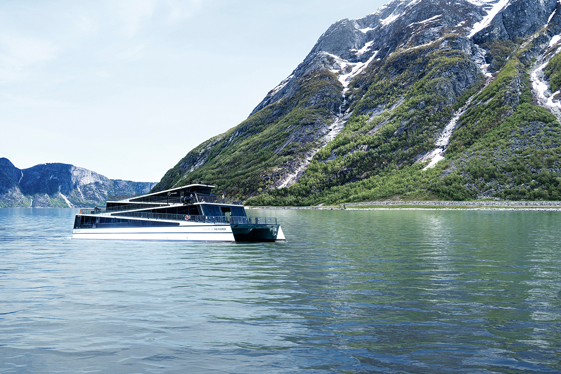 Small ship in a fjord