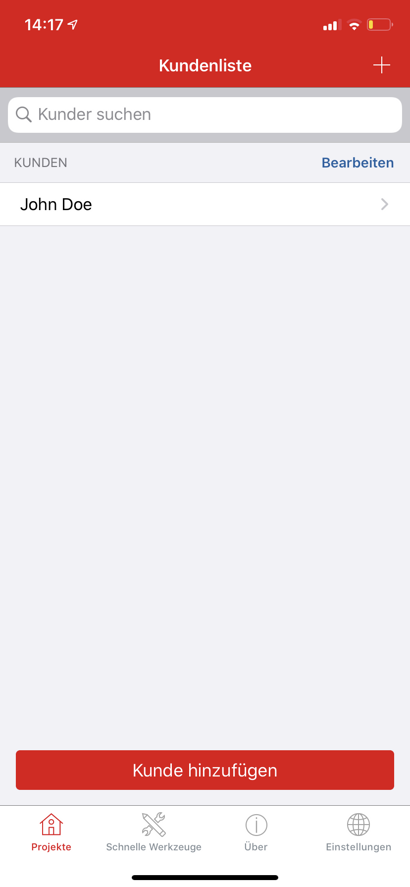 Danfoss-App für Installateure Meine Projekte