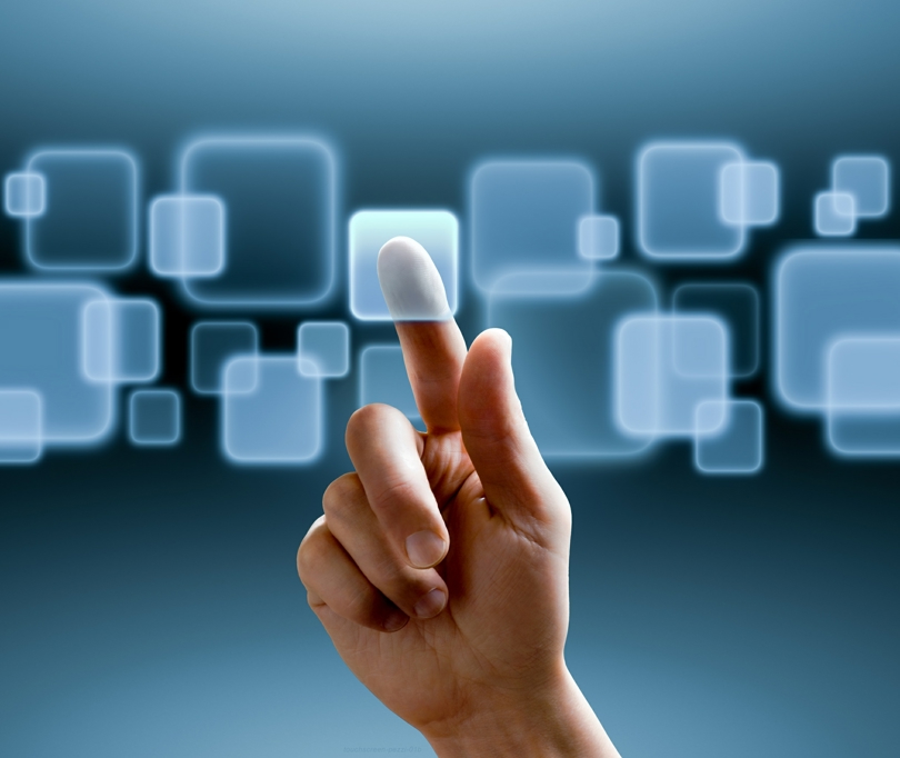 Touchscreen interface representation an installation guide download