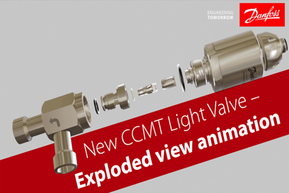 New Danfoss CCMT Light – electric regulating valve for CO2 – Exploded view animation