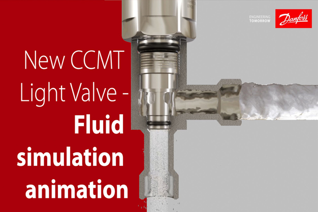 Nueva Danfoss CCMT Light - válvula de regulación eléctrica para CO2 - animación con simulación de fluidos
