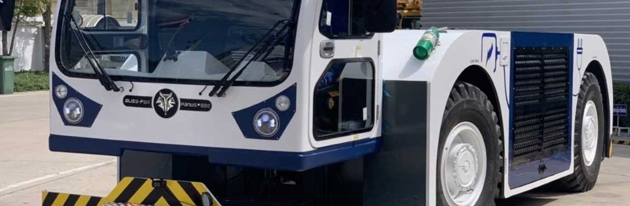 Editron powers a fully electric aircraft pushback tractor manufactured by Panus Assembly