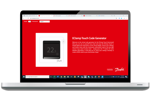 Générateur de code pour thermostat digital ECtemp Touch