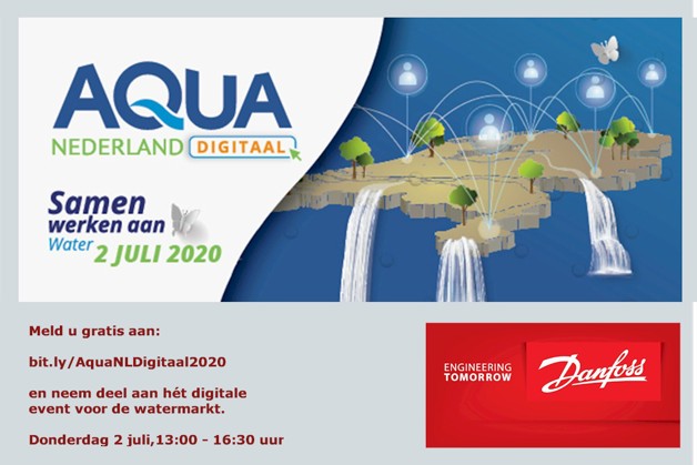 Aqua Nederland Digitaal op 2 juli 2020 is het online event voor de watermarkt met Danfoss Drives en ENGIE ElectroProject met Condition Based Monitoring