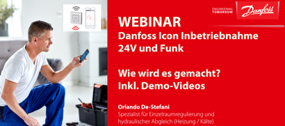 Servicemonteur installiert Danfoss Icon