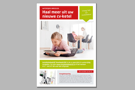 Flyer waterzijdig inregelen met uitleg voor consumenten