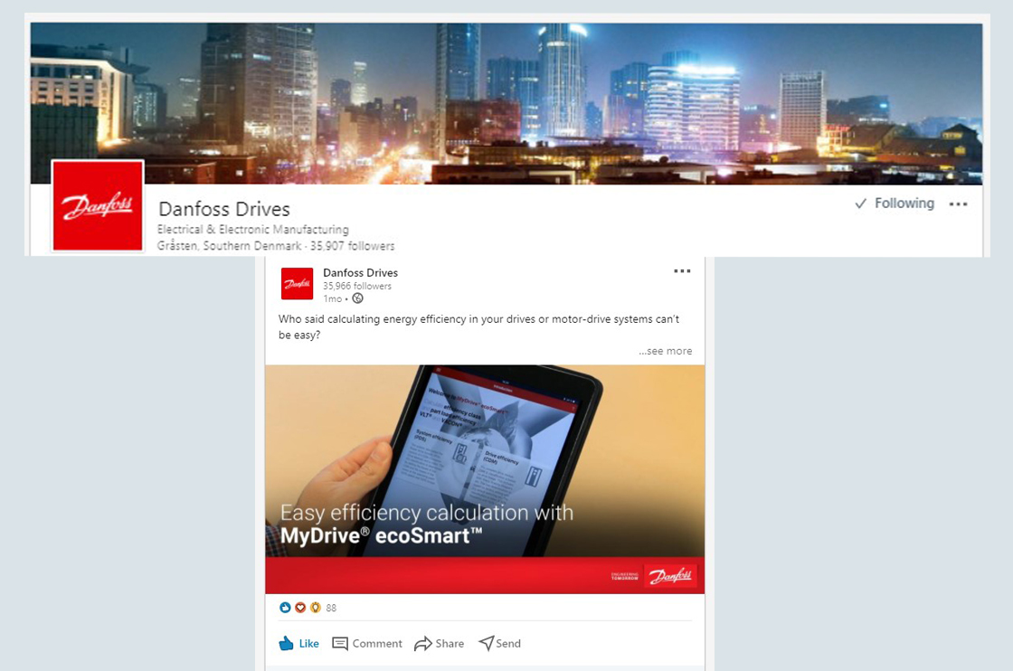 Danfoss Drives LinkedIn page