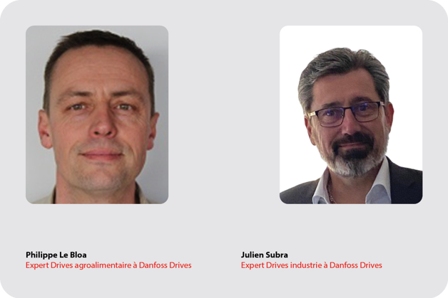 Philippe Le Bloa, expert en variateurs, secteur agroalimentaire chez Danfoss et Julien Subra, expert en variateurs, secteur industriel chez Danfoss 