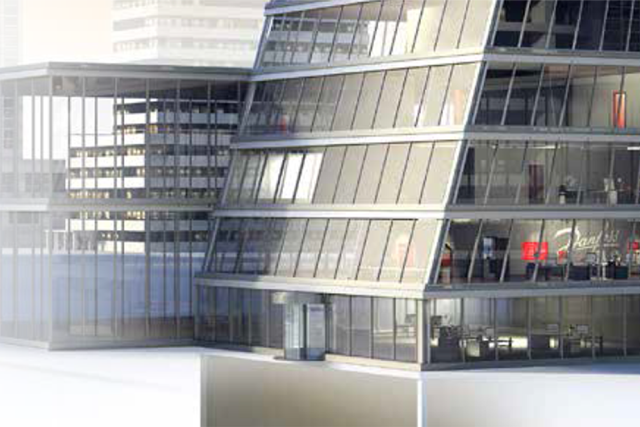 Glasfront Haus von außen