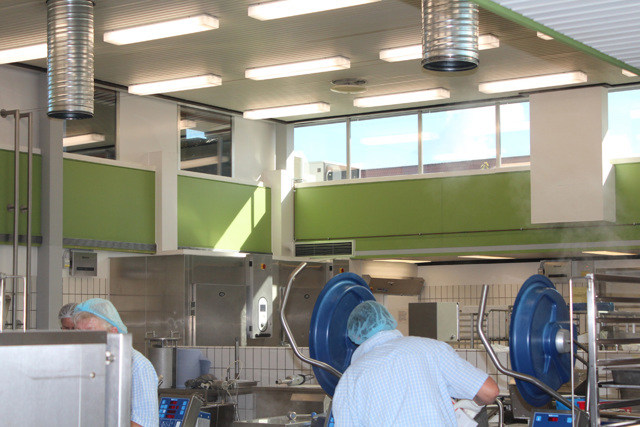 Cucina ospedaliera a Tønder, Danimarca, che utilizza drives Danfoss VLT