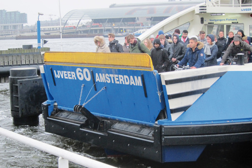Hybrid ferries connect the city of Amsterdam nonstop