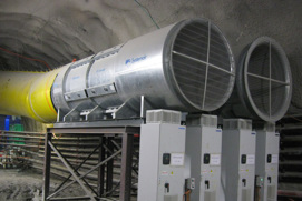 Ventilación fiable y eficaz en el túnel de base de Ceneri