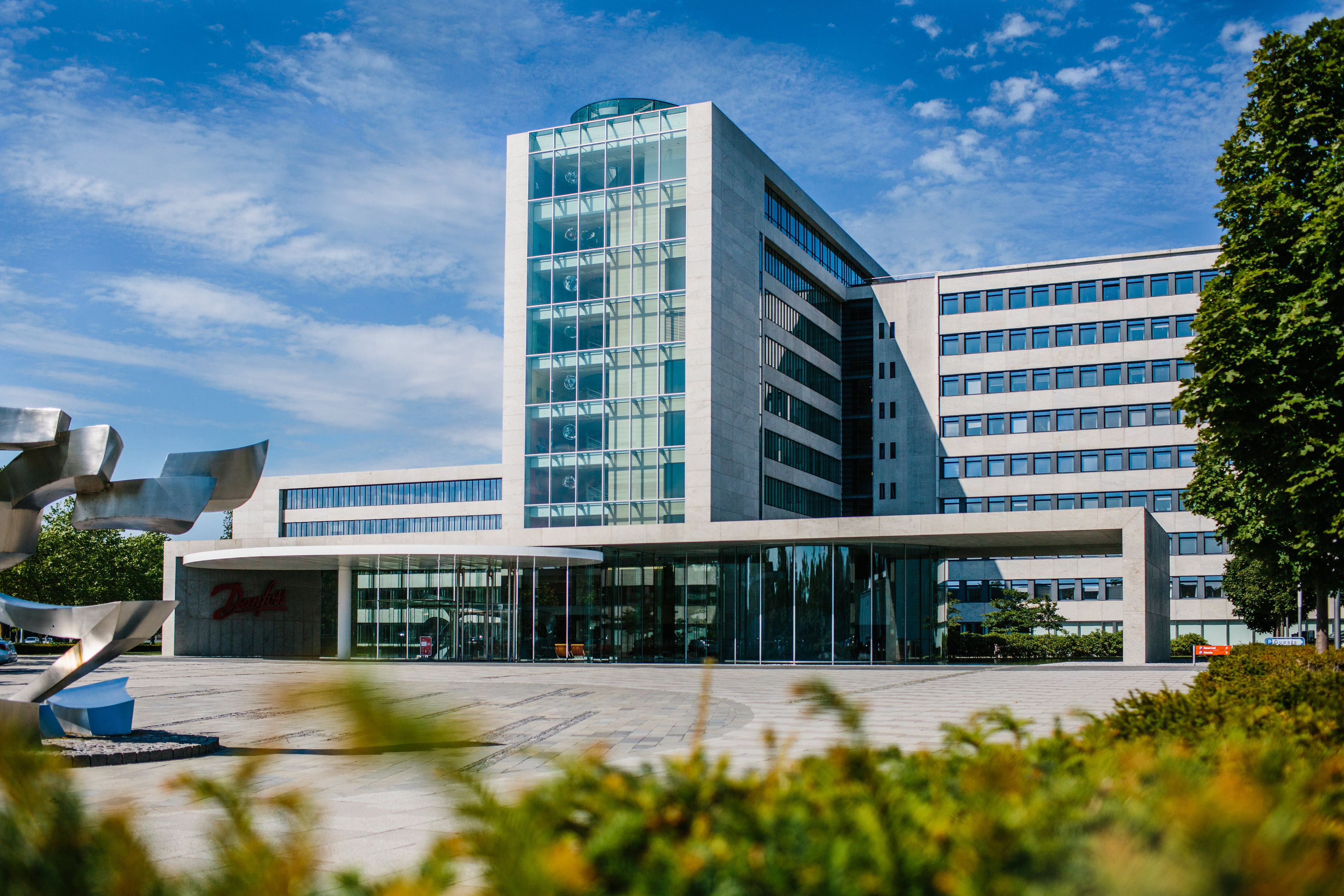 big building surrounded by trees