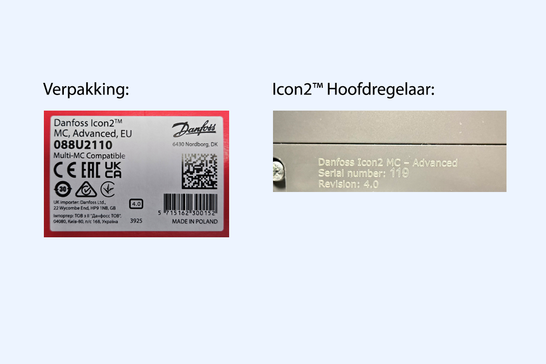 Zo herkent u de hardware 4.0 versie van de Icon2™ Hoofdregelaars