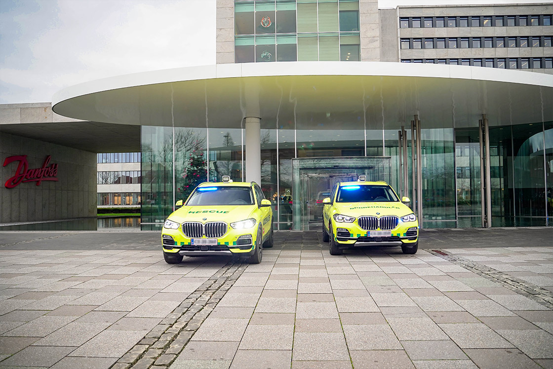 Emergency vehicles in Nordborg