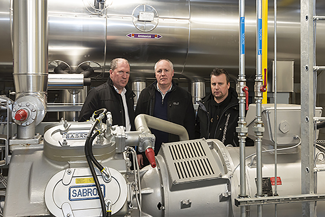 Three refrigeration experts [from left to right: Bruno Yperman, Danfoss; Yves Souvereyns, BelOrta; Bart Aerts, AB Coolservice]