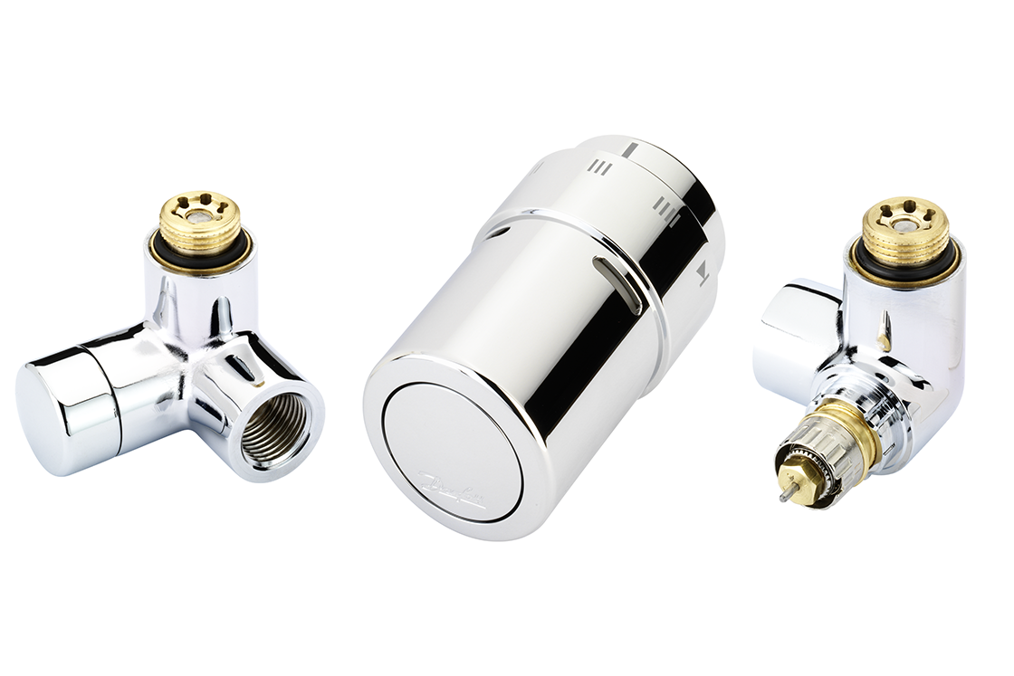 Danfoss X-tra Design Armaturen Set aus RAX Thermostatkopf mit RA-URX Ventilgehäuse
