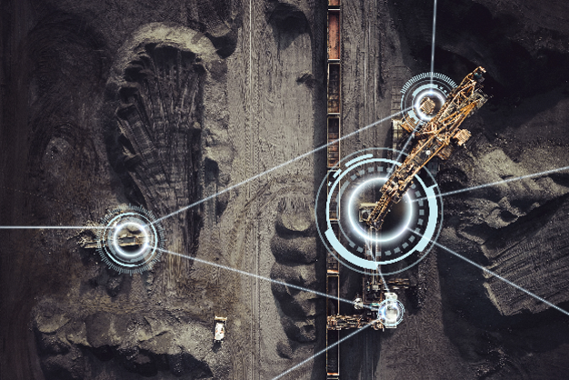 Vista aérea de una mina