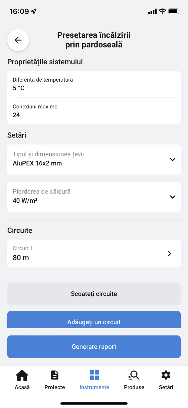 Instrument pentru încălzire prin pardoseală