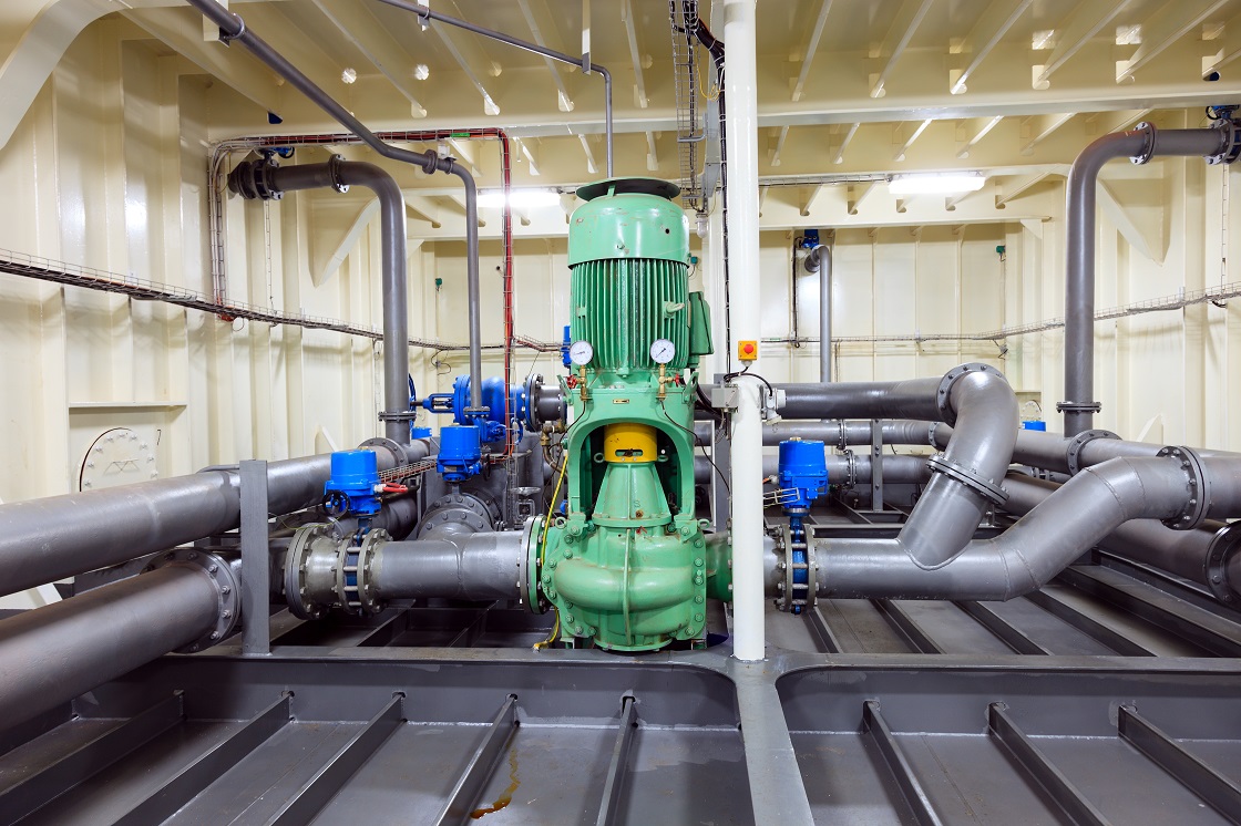 The pump system inside marina vessels