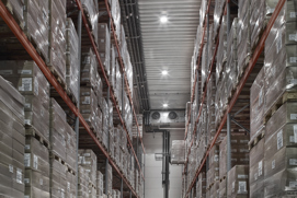 A cold storage warehouse representing: "Ammonia conversion for cold storage facility is simple with ICV flexline™ Danfoss"