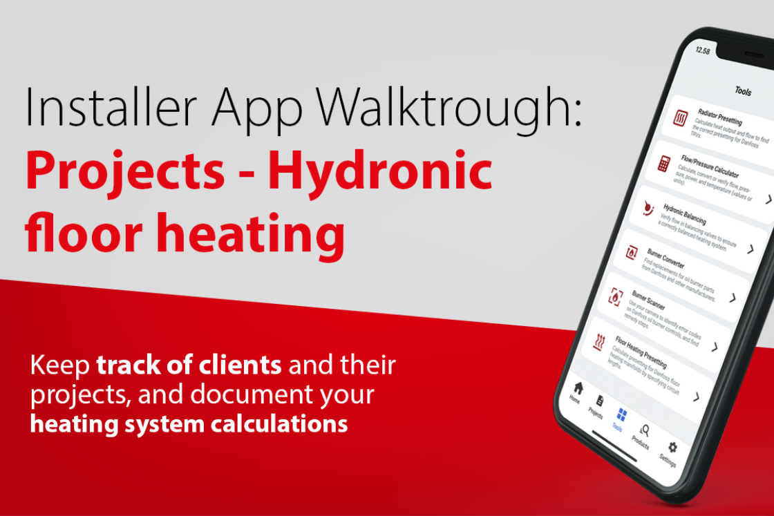 Installer App Mis proyectos: Hydronic floor heating