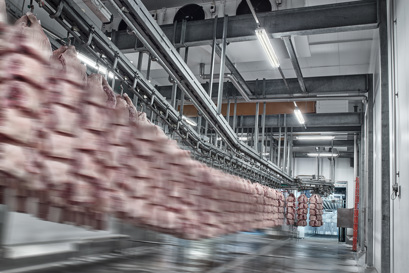 Produtos de refrigeração industrial da Danfoss para aplicações de processamento de carne