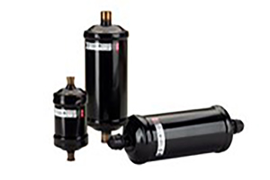 Product photo of the line of DCB filter driers by Danfoss