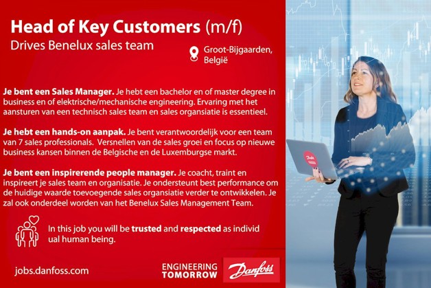 Job alert: Head of Key Customers Danfoss Drives België
