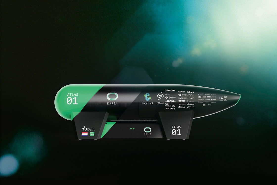 La cápsula Atlas de Delft Hyperloop probada en el Centro de Desarrollo de Aplicaciones de Danfoss Drives