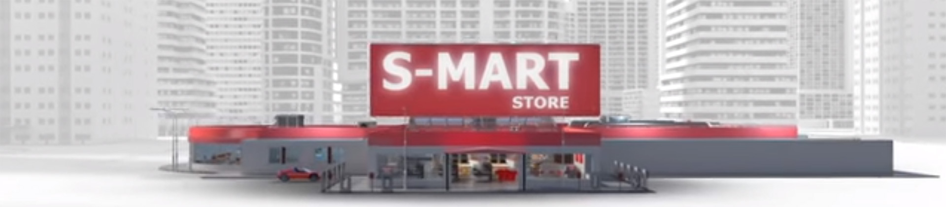 Front image of the "s-mart" a smart supermarket packed with Danfoss energy efficiency solutions