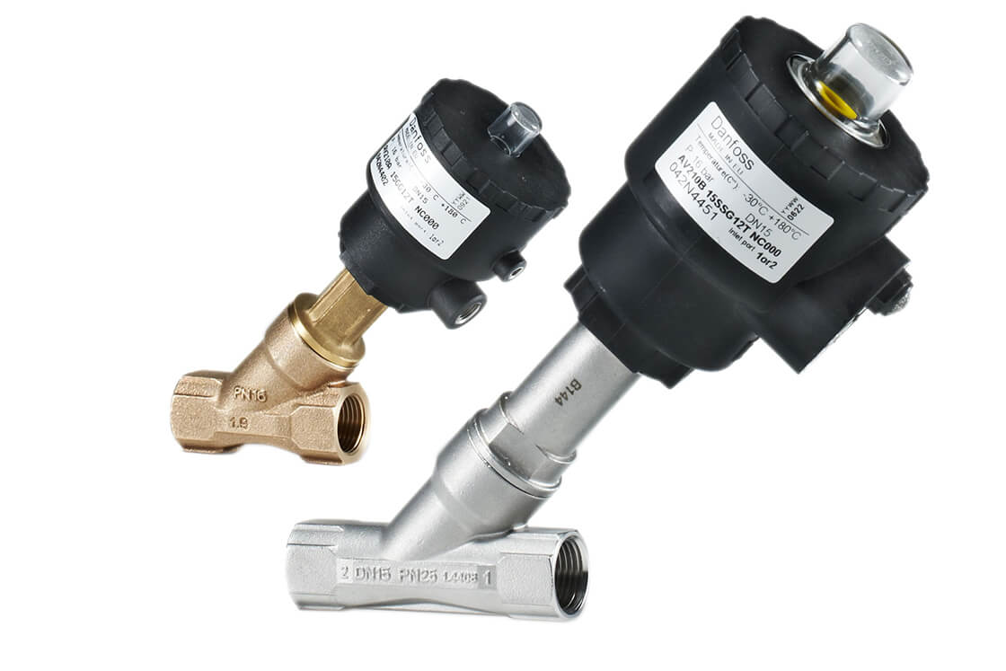 Pneumatic valves - angle seat operated valves | Danfoss