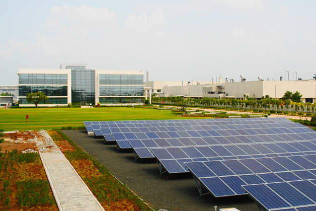 Solar panels at the Chennai campus
