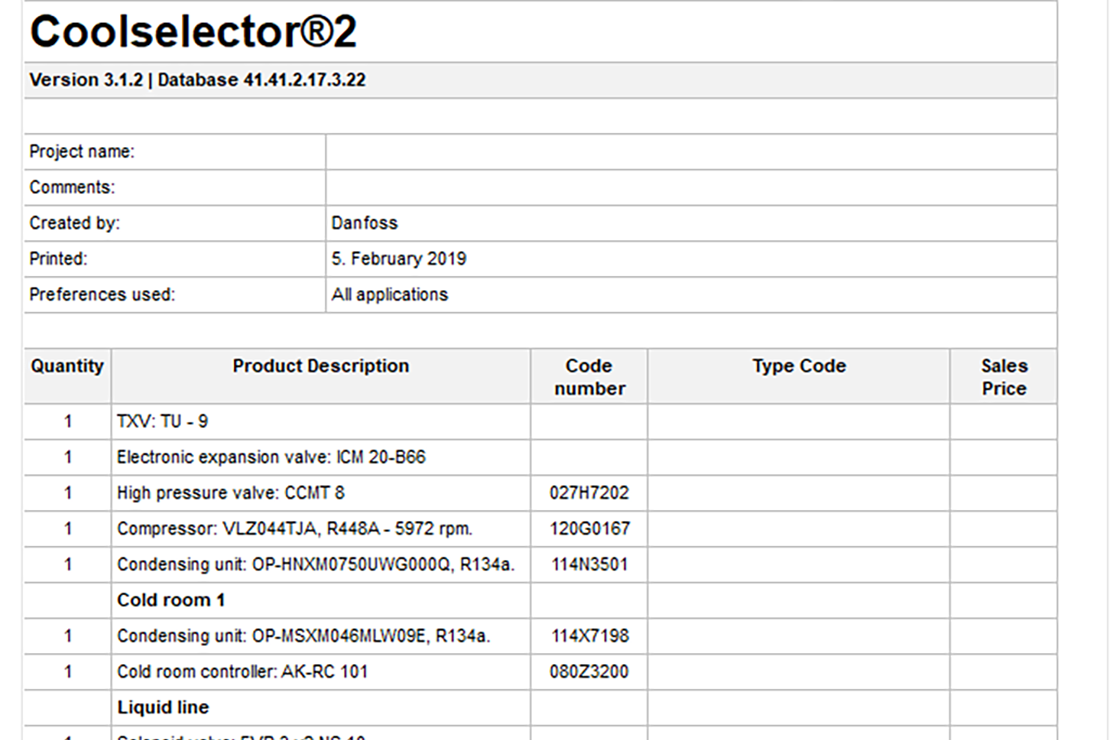 Danfoss Orifice Selection Chart