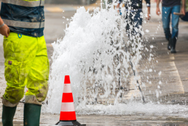 Water leakage on a city street