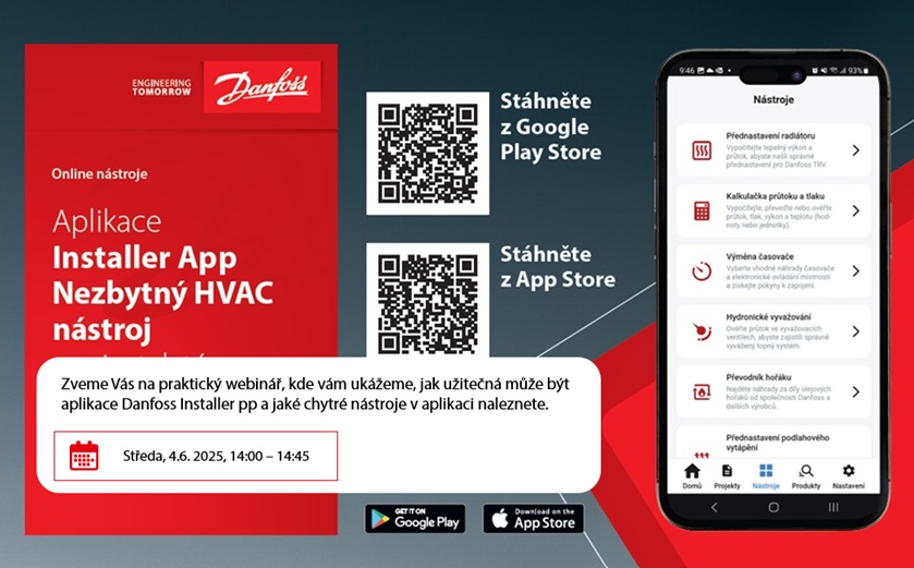 Danfoss Installer app – šikovný nástroj pre odborníkov z odboru vykurovania