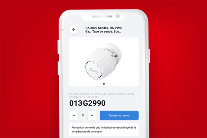 Appli Danfoss Installer : Outil Recherche de produits