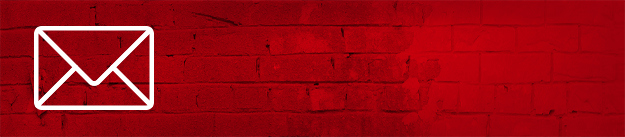 E-Mail Icon auf rotem Hintergrund