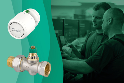 weisses Thermostat und Ventil