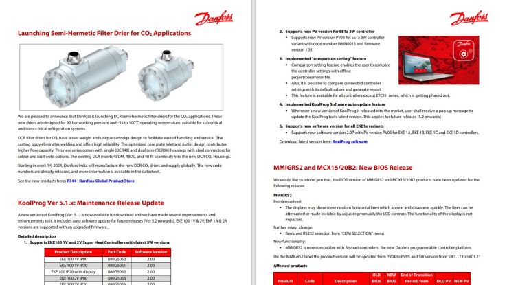Danfoss Cool update - maj 2024