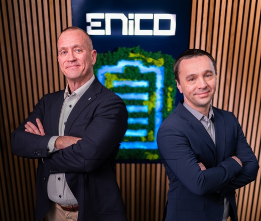 Enicon toimitusjohtaja Marko Lähteenmäki sekä Danfossin myyntipäällikkö Anton Nurmikoski
