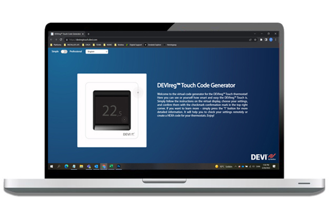 Kodgenerator för DEVIreg™ Touch